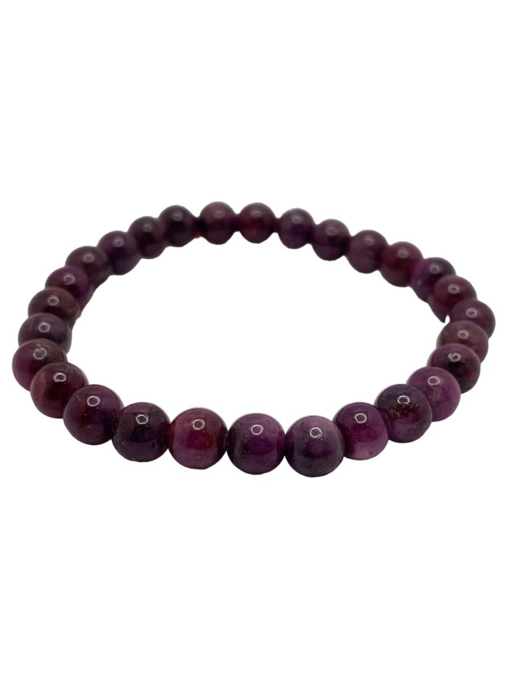 Bracelet Women 7" 5mm Beads Dark Purple Stone Stretch Bracelet 7 Inches Jewelry